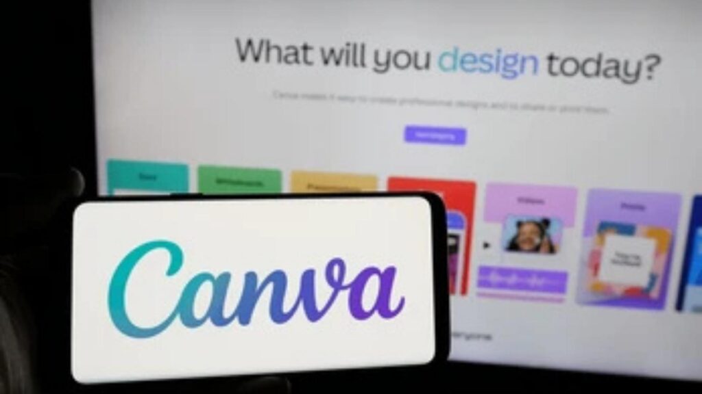 canva website opened in a desctop browser and a mobile