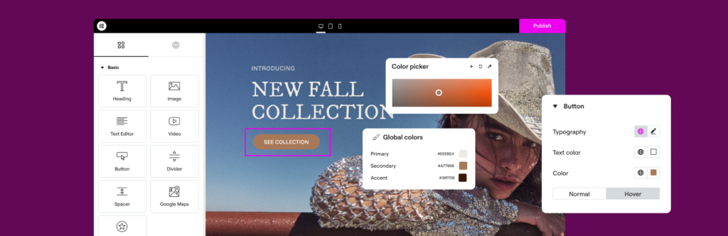 elementor page builder wordpress interface screenshot 2026
