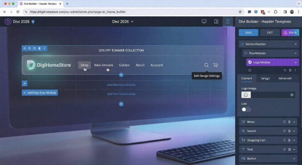 divi theme builder interface screenshot 2026