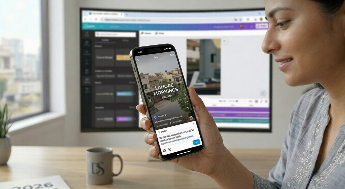 instagram reels creator posting canva content smartphone 2026